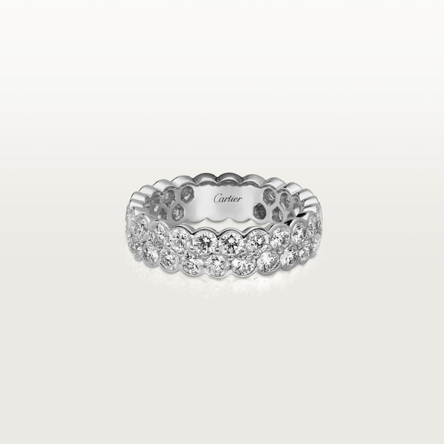 broderie de cartier wedding band double row diamonds
