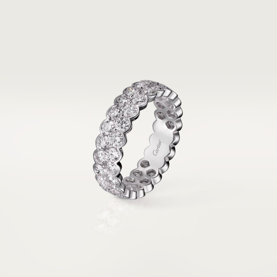 broderie de cartier wedding band double row diamonds