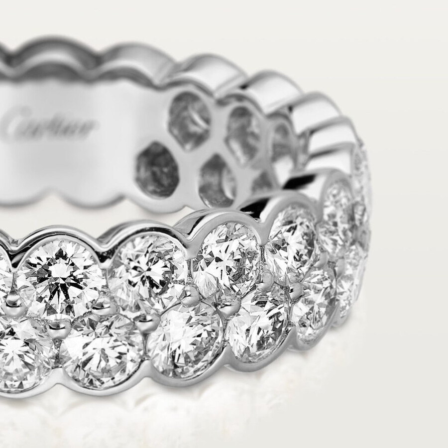 broderie de cartier wedding band double row diamonds