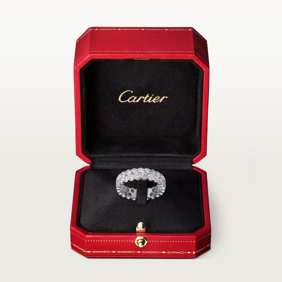 broderie de cartier wedding band double row diamonds