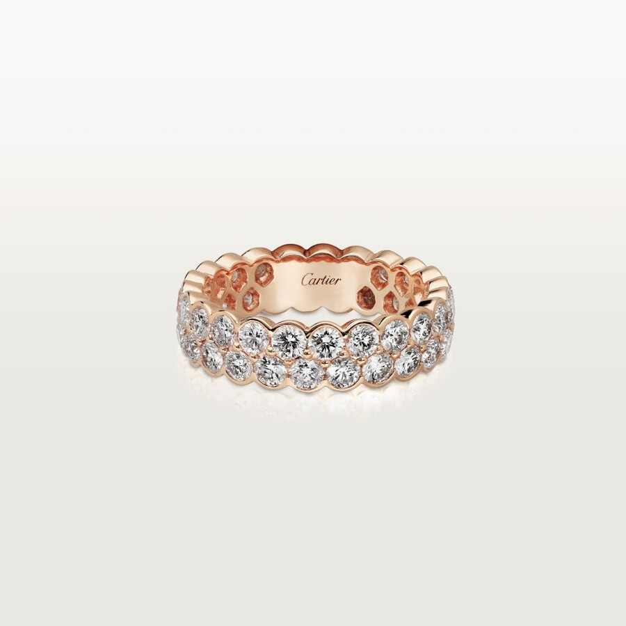 broderie de cartier wedding band double row diamonds
