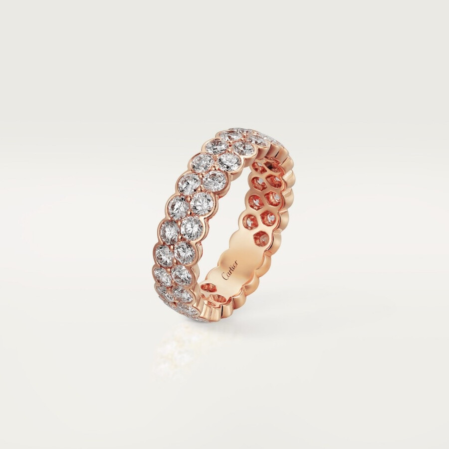 broderie de cartier wedding band double row diamonds