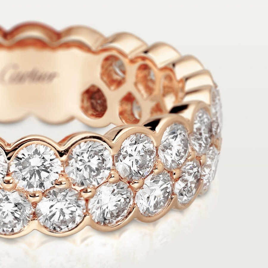 broderie de cartier wedding band double row diamonds