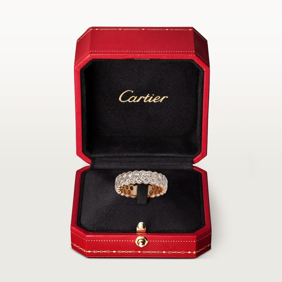 broderie de cartier wedding band double row diamonds
