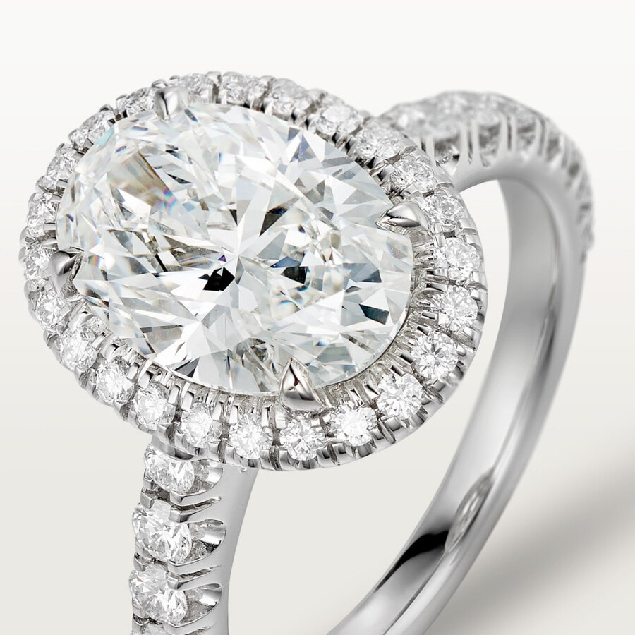 cartier destinée solitaire oval-cut diamond paved
