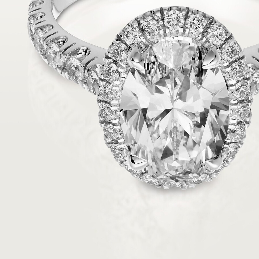 cartier destinée solitaire oval-cut diamond paved