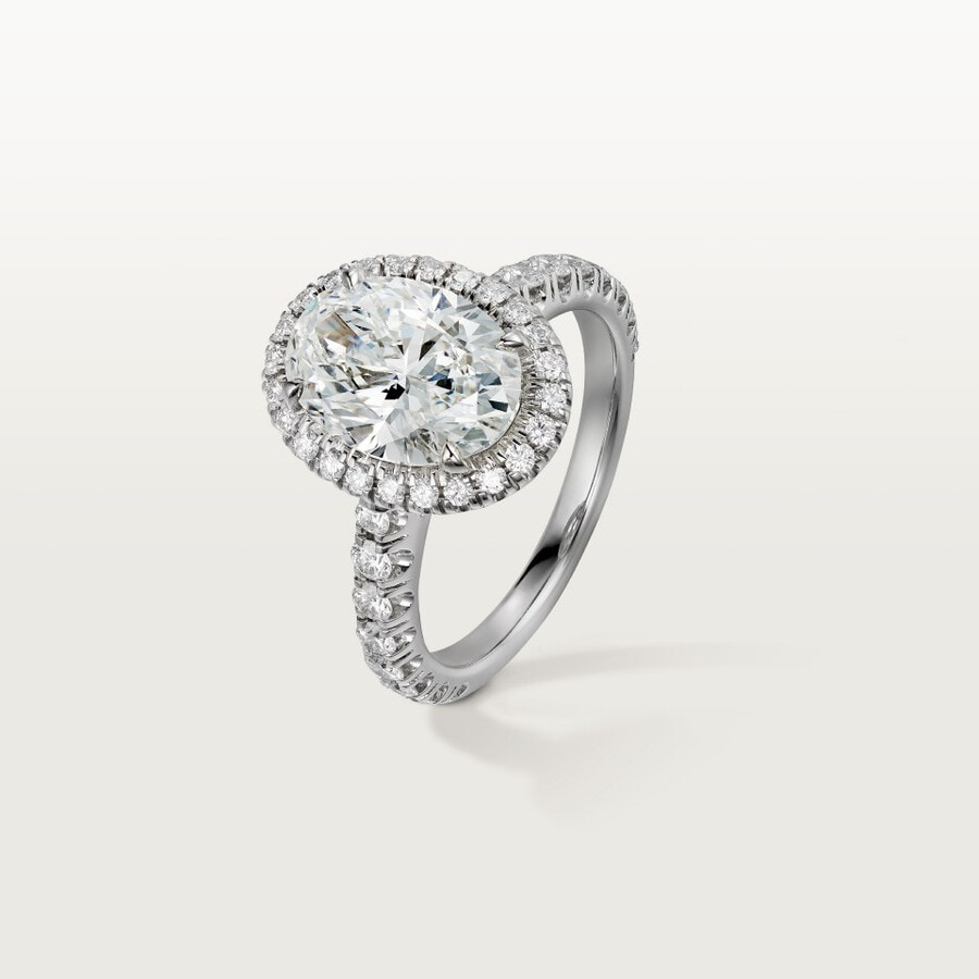 cartier destinée solitaire oval-cut diamond paved