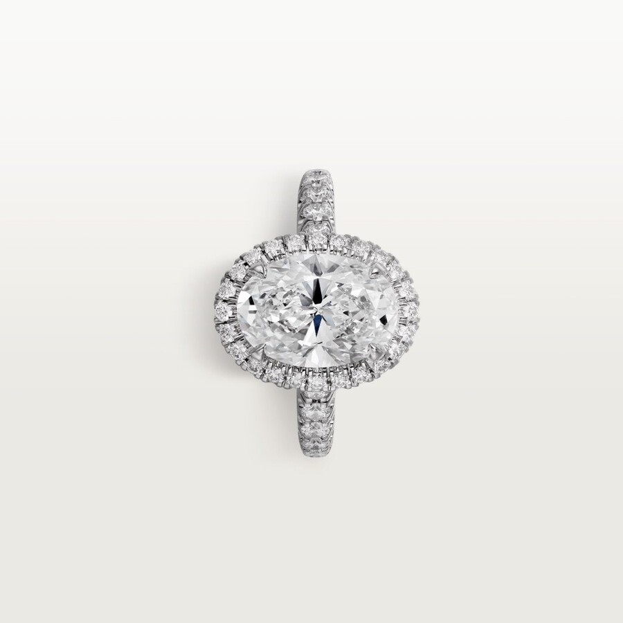 cartier destinée solitaire oval-cut diamond paved