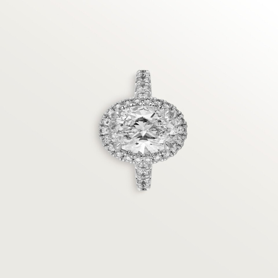 cartier destinée solitaire oval-cut diamond paved