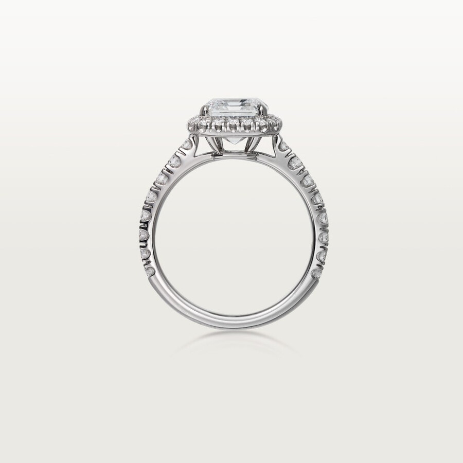 cartier destinée solitaire emerald-cut diamond paved