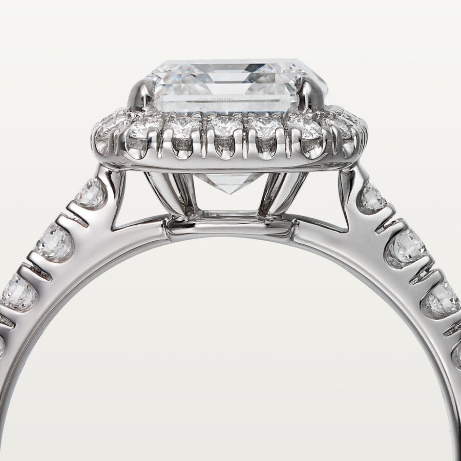 cartier destinée solitaire emerald-cut diamond paved