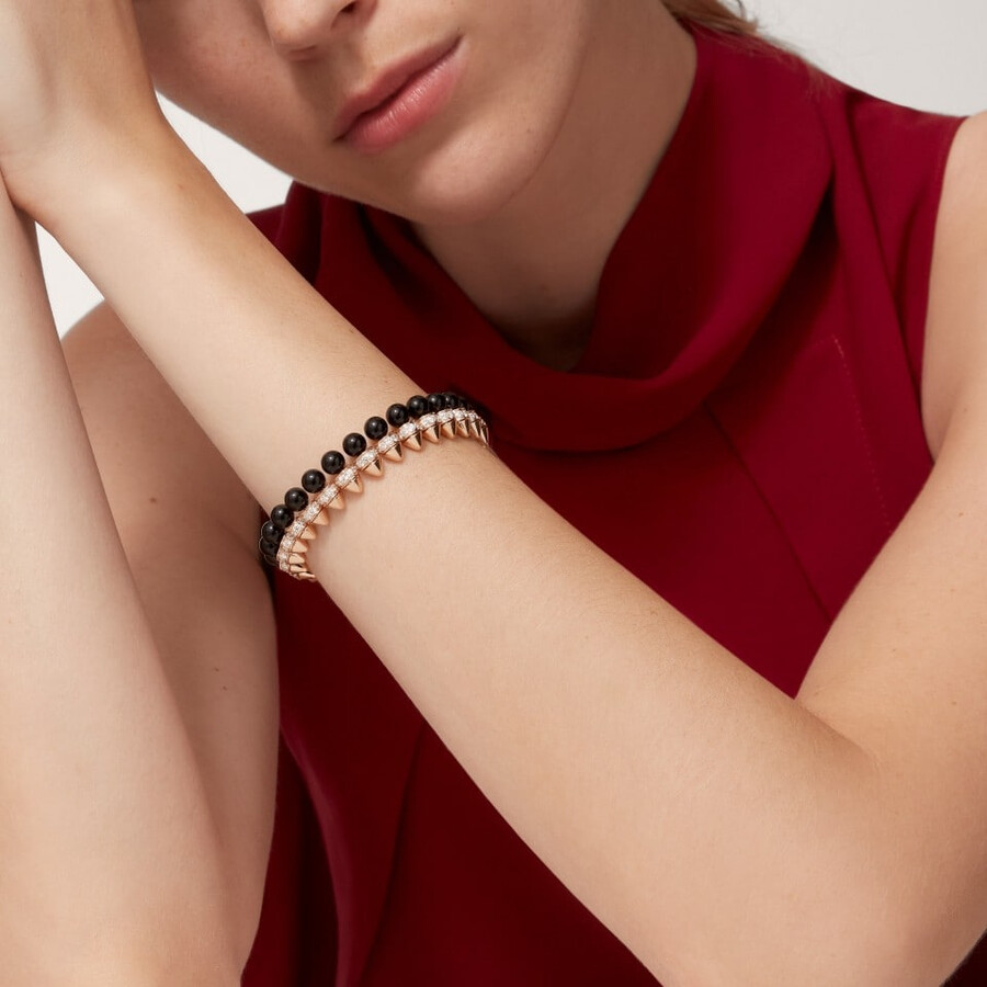 clash de cartier bracelet flexible onyx extra-large model diamonds