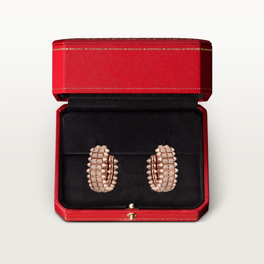 clash de cartier hoop earrings double row paved