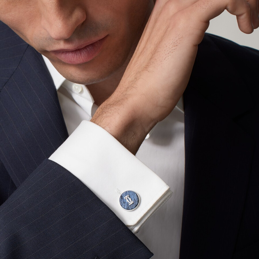 double c de cartier cufflinks in dumortierite