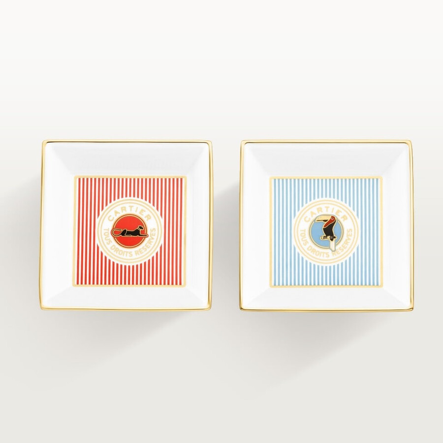set of two cartier characters trinket trays small model