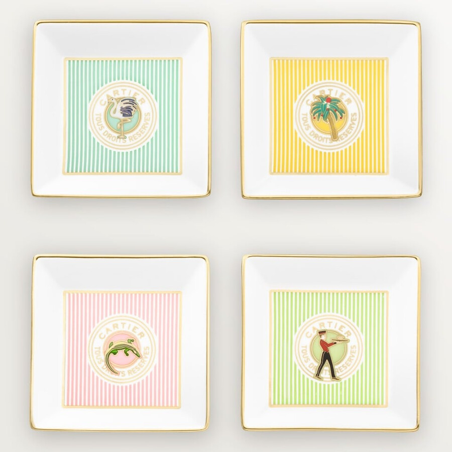 set of four cartier characters trinket trays small model