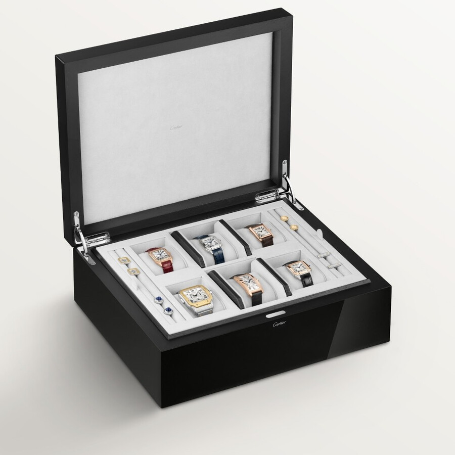santos de cartier six watch and cufflink box