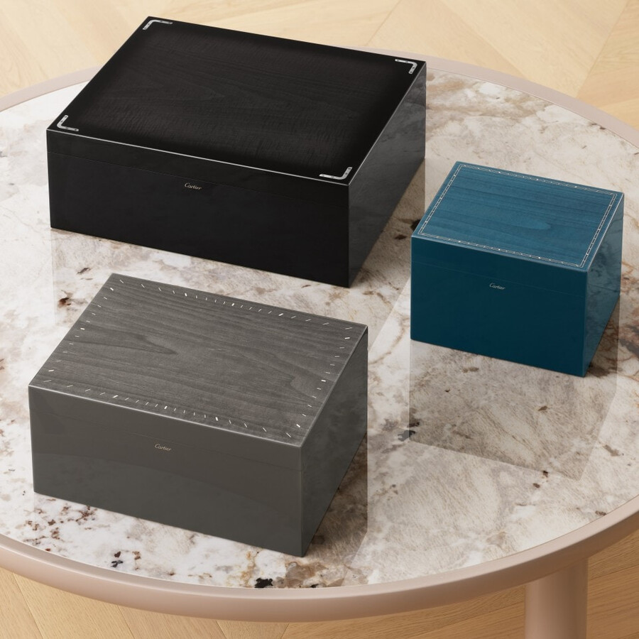 santos de cartier three watch and cufflink box