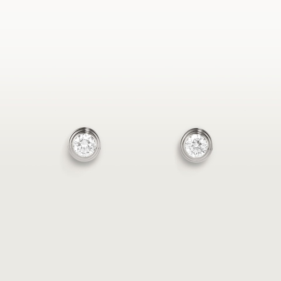 cartier damour stud earrings 2 diamonds medium model