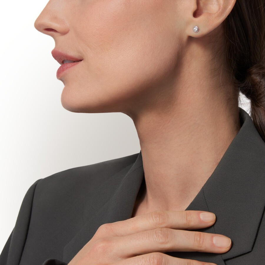 cartier damour stud earrings 2 diamonds medium model