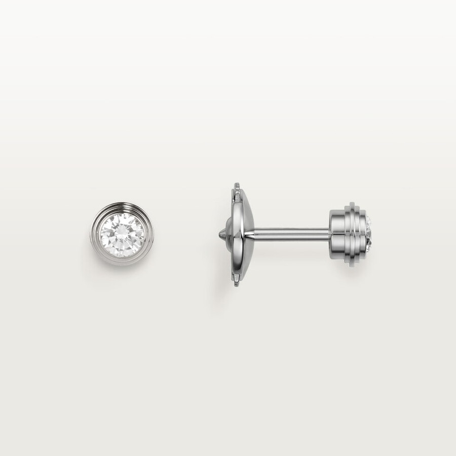 cartier damour stud earrings 2 diamonds medium model