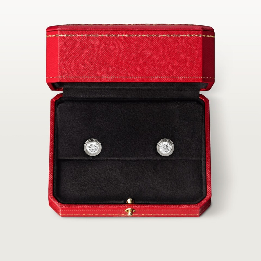cartier damour stud earrings 2 diamonds medium model