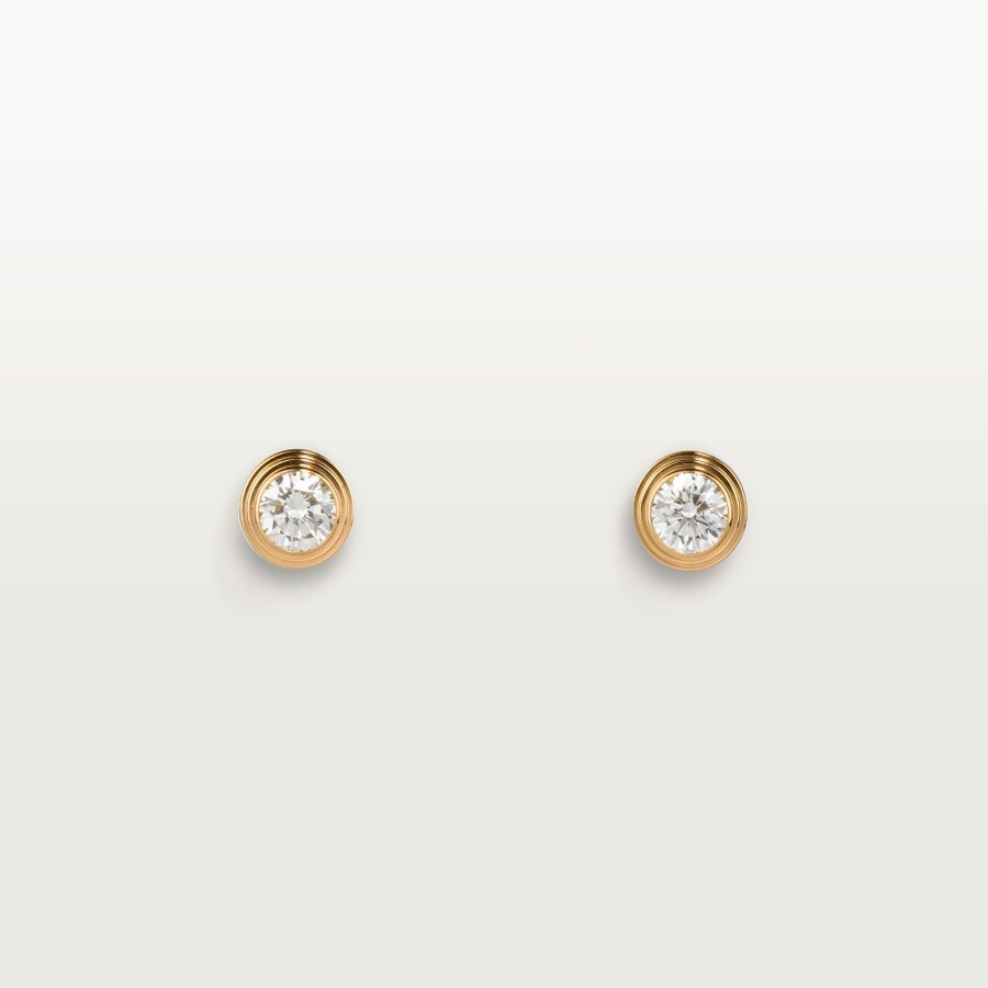 cartier damour stud earrings 2 diamonds medium model