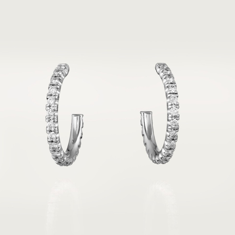 etincelle de cartier hoop earrings small model paved