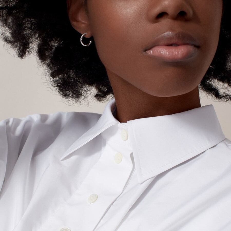 etincelle de cartier hoop earrings small model paved