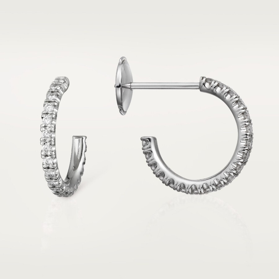 etincelle de cartier hoop earrings small model paved