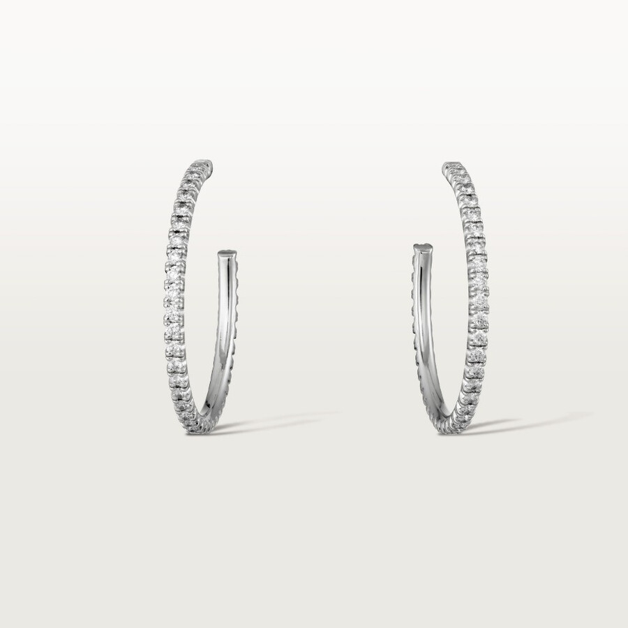 etincelle de cartier hoop earrings medium model paved