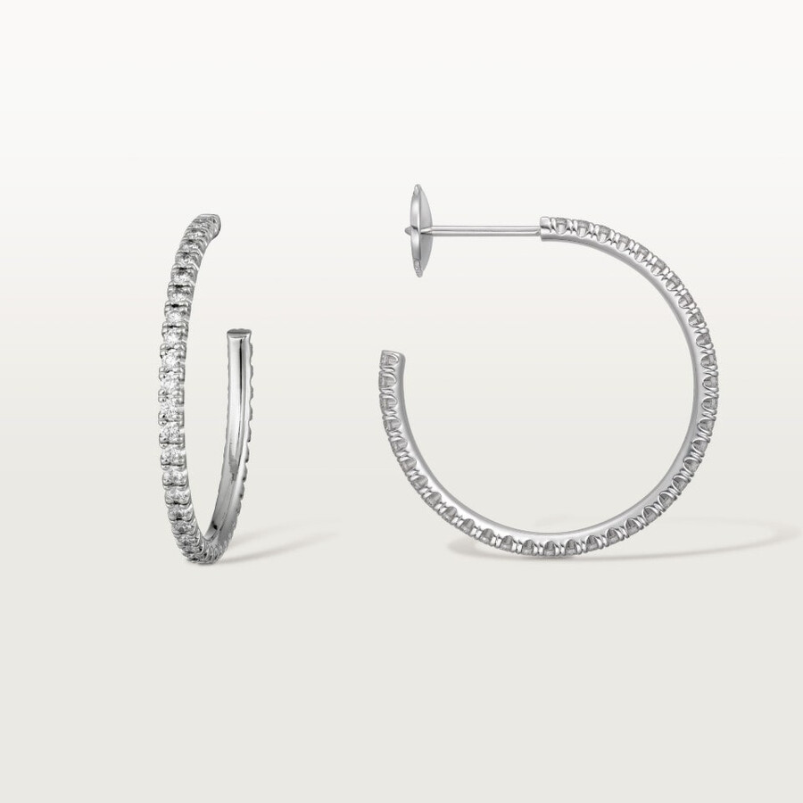 etincelle de cartier hoop earrings medium model paved