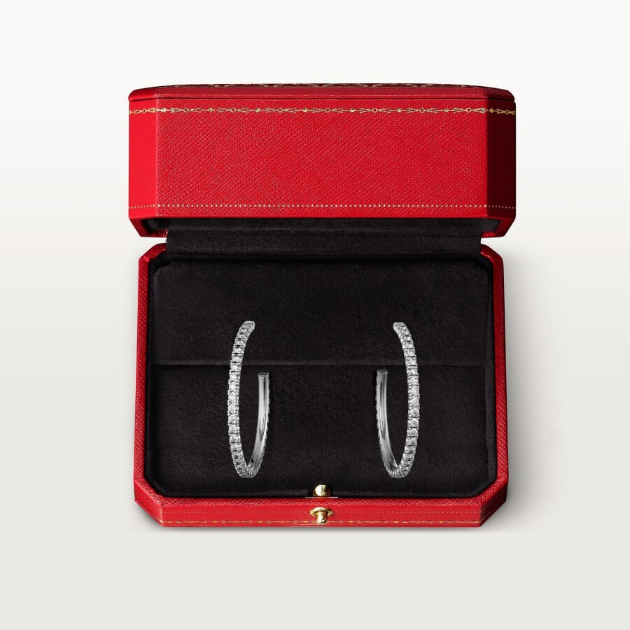 etincelle de cartier hoop earrings medium model paved