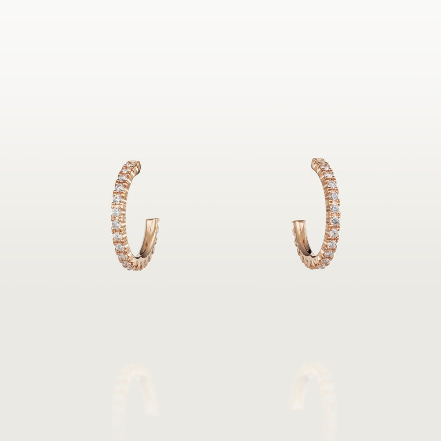 etincelle de cartier hoop earrings small model paved