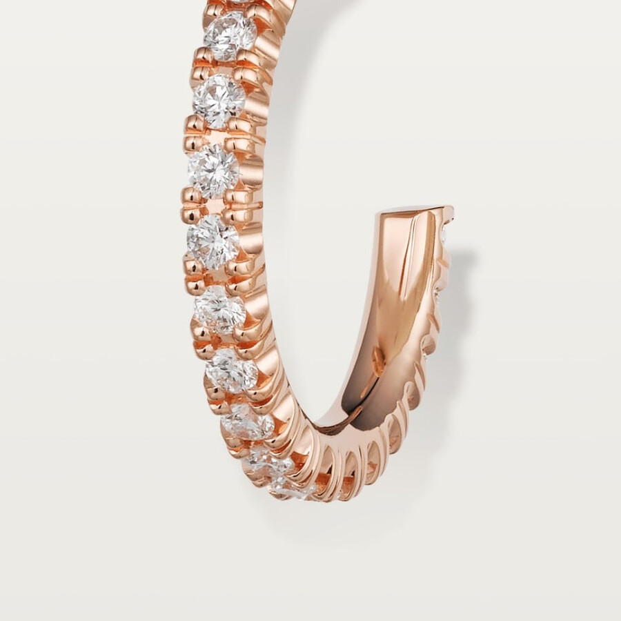 etincelle de cartier hoop earrings small model paved