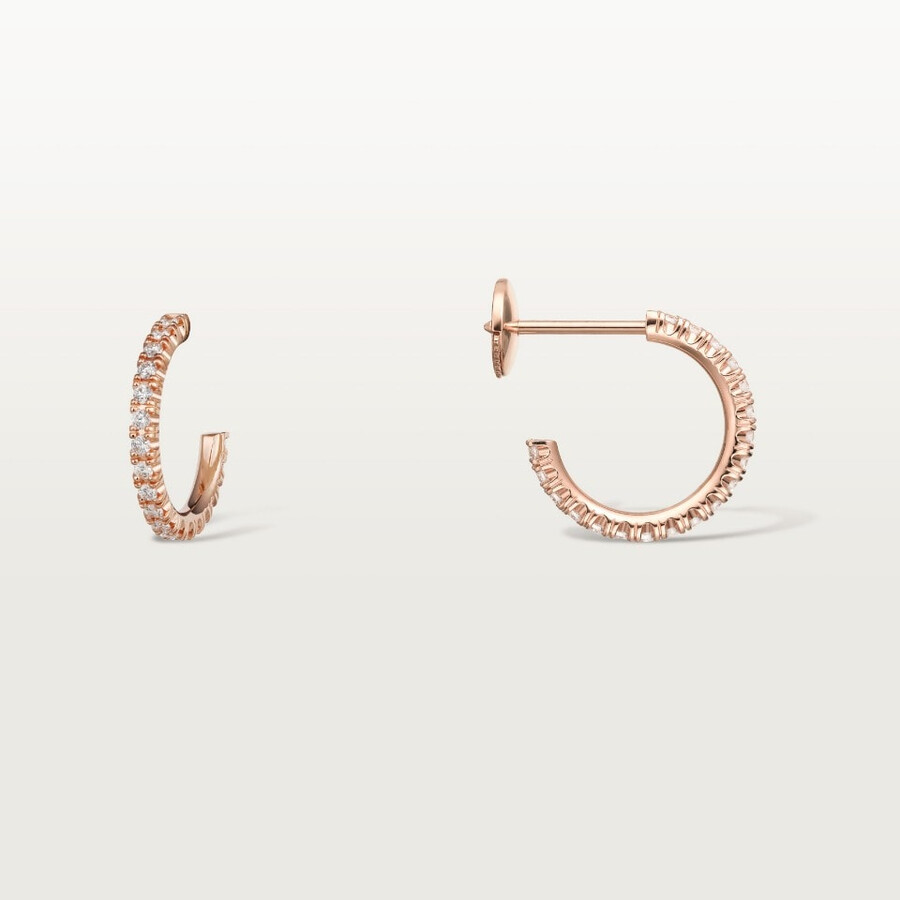 etincelle de cartier hoop earrings small model paved