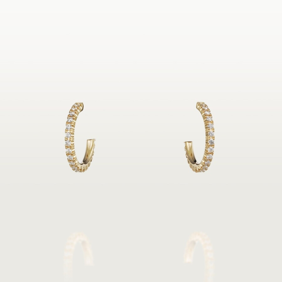 etincelle de cartier hoop earrings small model paved
