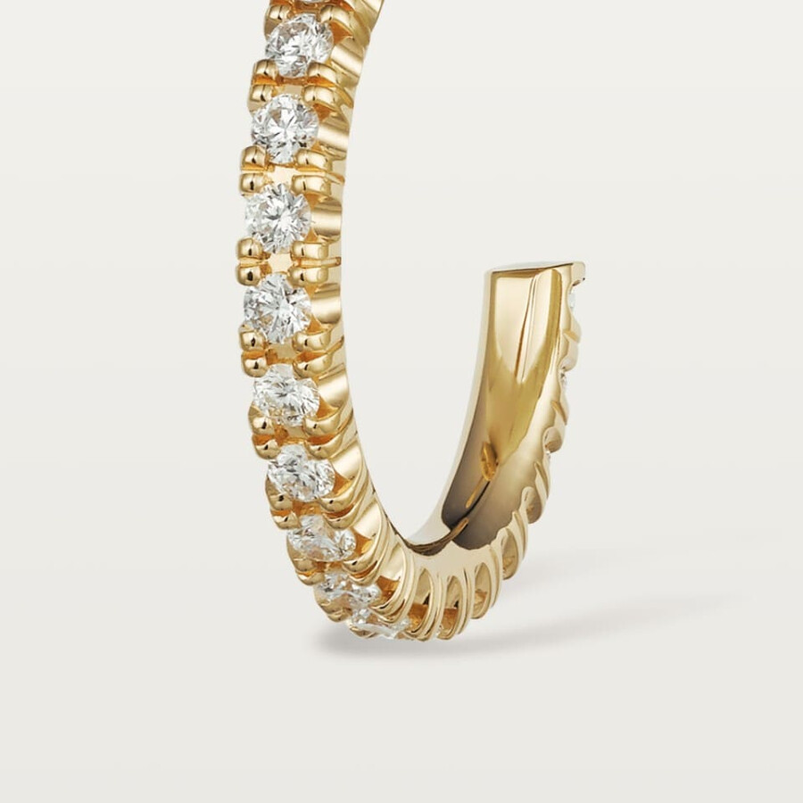 etincelle de cartier hoop earrings small model paved