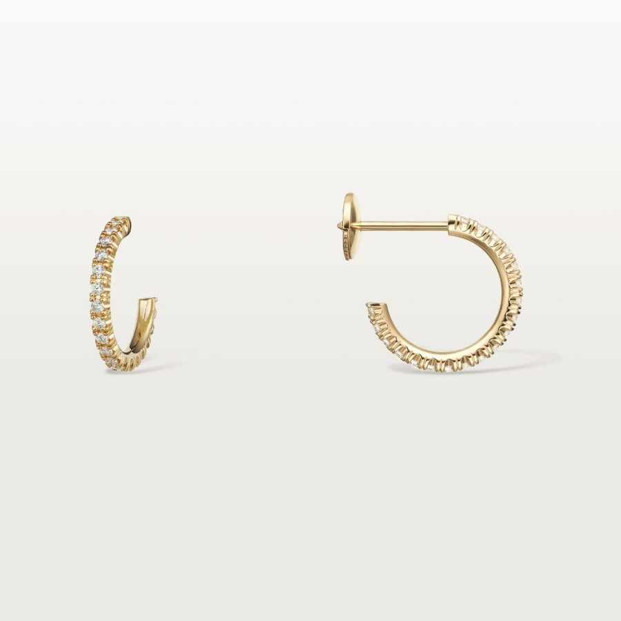 etincelle de cartier hoop earrings small model paved