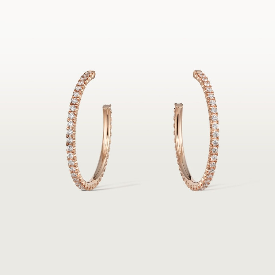 etincelle de cartier hoop earrings medium model paved