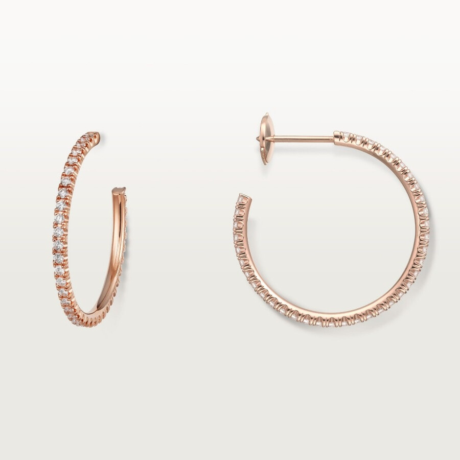 etincelle de cartier hoop earrings medium model paved