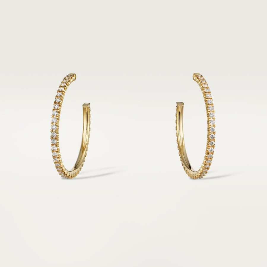 etincelle de cartier hoop earrings medium model paved