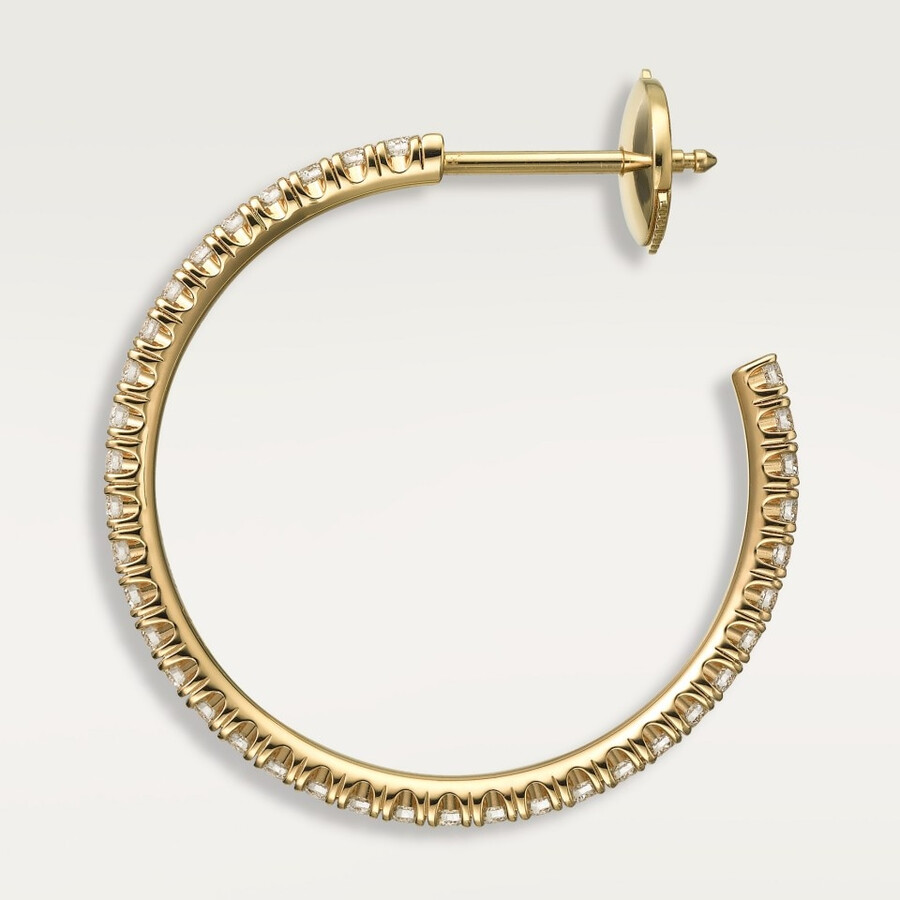 etincelle de cartier hoop earrings medium model paved