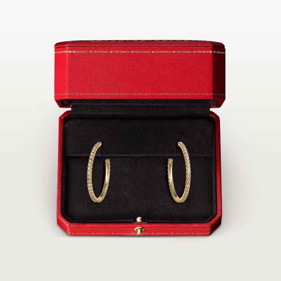 etincelle de cartier hoop earrings medium model paved