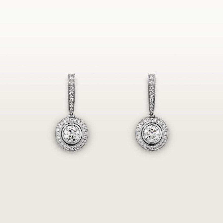 cartier damour sleeper earrings 2 brilliant-cut diamonds paved