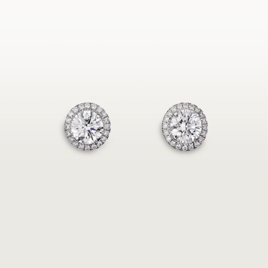 cartier destinée stud earrings 2 brilliant-cut diamonds paved