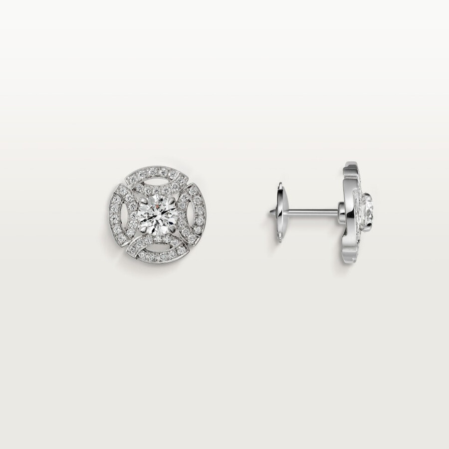 galanterie de cartier stud earrings 2 brilliant-cut diamonds paved