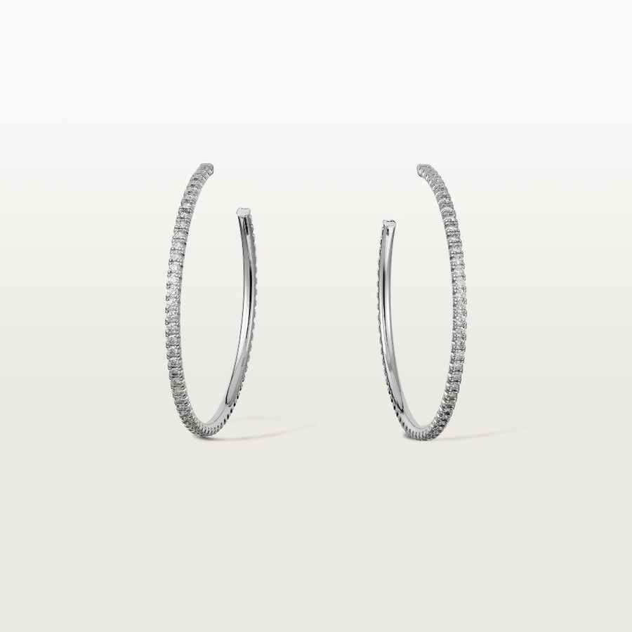 etincelle de cartier hoop earrings large model paved