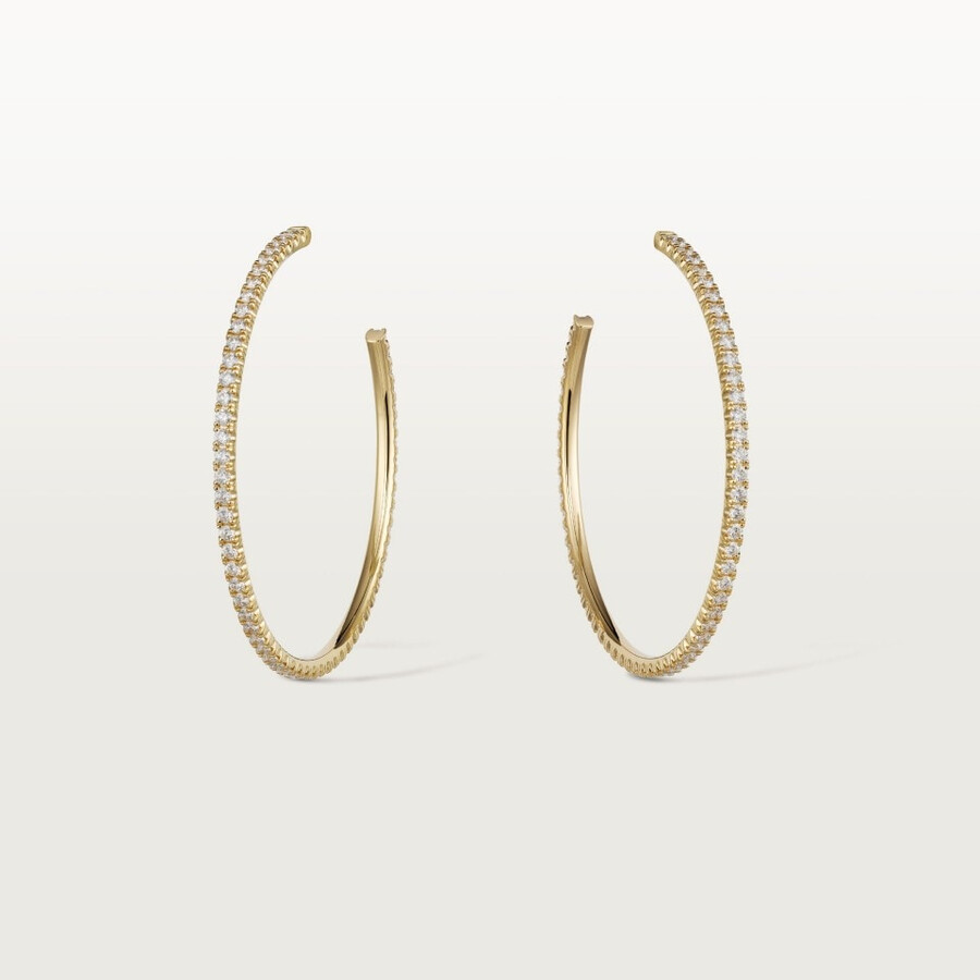 etincelle de cartier hoop earrings large model paved
