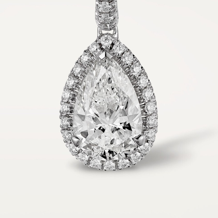 cartier destinée sleeper earrings 2 pear-shaped diamonds paved